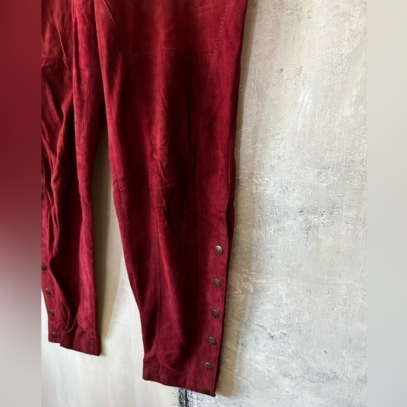 Vintage Red Suede Leather Pants XS - Picture 4 of 9